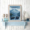 Image encadrée lac d'Annecy montagnes blanc, bleu l.30 x H.40cm Dada Art