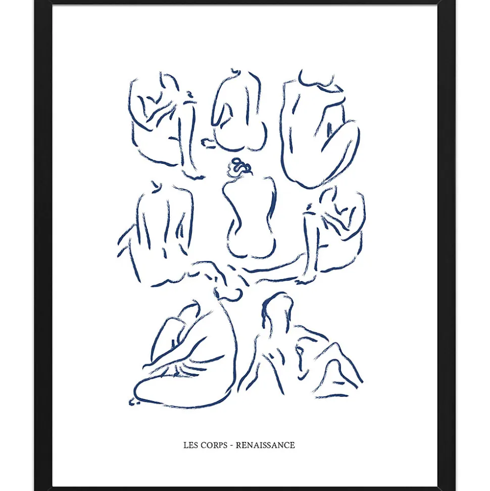 Image encadrée les corps noir et blanc L.50 x l.40 cm