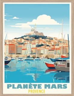 Image encadrée Marseille Dada Art cadre en bois 30x40 cm