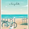Image encadrée partir sur les chemins à bicyclette Dada Art 40x50 cm