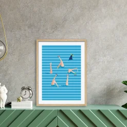 Image encadrée piscine bleu l.33 x L.43 cm
