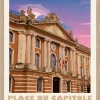 Image encadrée place du Capitole Toulouse l.30 x H. 40cm Dada Art