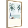 Image encadrée plage palmiers l.30 x H.40 cm
