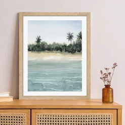 Image encadrée plage paradis l.30 x H.40 cm