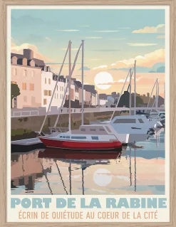 Image encadrée port de la Rabine Dada Art cadre en bois 30x40 cm
