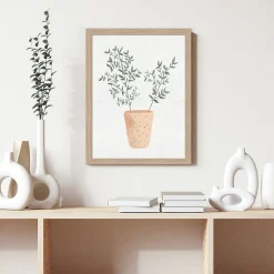 Image encadrée pot floral beige l.30 x H.40 cm Dada Art