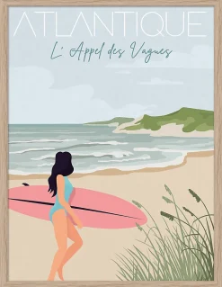 Image encadrée Surf Dada Art cadre en bois 30x40 cm