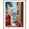 Image encadrée ville de Nice multicolore l.43 x L.53 cm