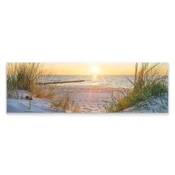 Image Panorama Coucher de Soleil Plage 145cm x 45cm - Parfait pour décorer votre salon, chambre ou bureau avec un design unique e