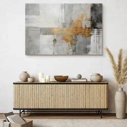 Image Sur Toile Abstraction Peinture 120cm x 80cm - Parfait pour décorer votre salon, chambre ou bureau avec un design unique et