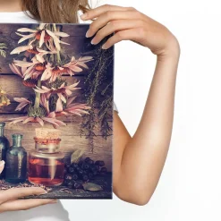 Image Sur Toile HERBES Plantes Nature 3D 30cm x 20cm - Parfait pour décorer votre salon, chambre ou bureau avec un design unique