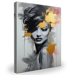 Image Sur Toile Portrait Moderne Visage 50cm x 70cm - Parfait pour décorer votre salon, chambre ou bureau avec un design unique e