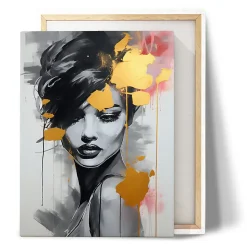 Image Sur Toile Portrait Moderne Visage 50cm x 70cm - Parfait pour décorer votre salon, chambre ou bureau avec un design unique e