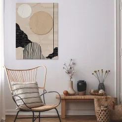 Impression sur toile abstrait beige moderne 120x80 cm xxl tableau décoration deco murale intissée pour salon chambre cuisine