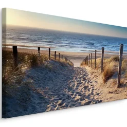 Impression Sur Toile Mer Plage Nature 3D 90cm x 60cm - Parfait pour décorer votre salon, chambre ou bureau avec un design unique