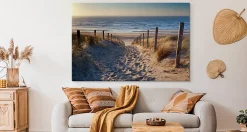 Impression Sur Toile Mer Plage Nature 3D 90cm x 60cm - Parfait pour décorer votre salon, chambre ou bureau avec un design unique