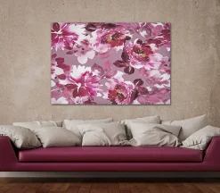 Impression sur toile violet fleurs 80x3x120 cm