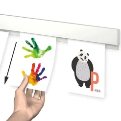 Info Rail pour suspendre dessin, poster, feuilles de présentation - Cimaise Artiteq Noir , 100 cm