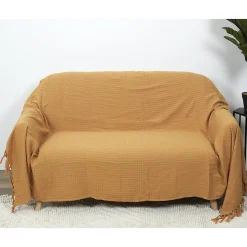 Jeté de canapé en coton gaufré 170x250 cm