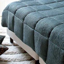Jeté de lit - Effet Froissé (250x260 cm - Bleu)