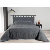 Jeté de lit en 100% lin (180x240 cm - Gris clair)