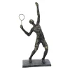 Joueur de tennis résine service socle 18x14x38cm