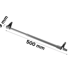 Kit Barre de vitrage GoodHome extensible ⌀7/9mm Long.50/80cm argent