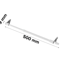 Kit Barre de vitrage GoodHome extensible ⌀7/9mm Long.50/80cm blanc