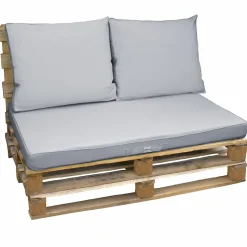 Kit de coussins pour palette déhoussables - Gris clair - Linxor