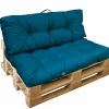 Kit de coussins pour palette capitonnés - Bleu azur - Linxor
