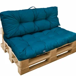 Kit de coussins pour palette capitonnés - Bleu azur - Linxor