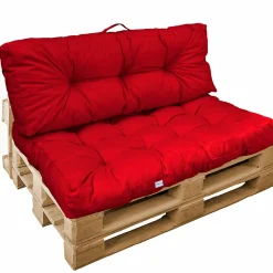 Kit de coussins pour palette capitonnés - Rouge - Linxor