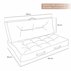 Kit de coussins pour palette capitonnés - Rouge - Linxor
