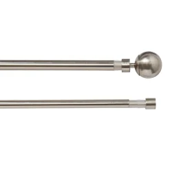 Kit de tringle à rideau double extensible embout boule Athens GoodHome 200/330 cm Ø19mm gris