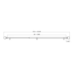 Kit de tringle à rideau double extensible embout boule Athens GoodHome, 120/210 cm, Ø16/19mm gris
