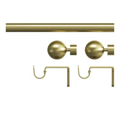 Kit de tringle à rideau extensible simple embout cône Elasa effet laiton doré 200/330cm Ø25/28mm GoodHome