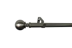 Kit de tringle à rideau extensible embout boule Athens GoodHome 120/210 cm, Ø25/28 mm gris