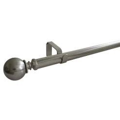 Kit de tringle à rideau extensible embout boule Athens GoodHome 120/210 cm, Ø25/28 mm gris