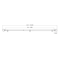Kit de tringle à rideau extensible simple embout boule Elasa effet laiton doré 120/210cm Ø16/19mm GoodHome