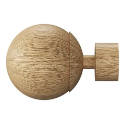 Kit de tringle à rideau extensible simple embout boule Syros effet chêne 120/210cm Ø16/19mm GoodHome
