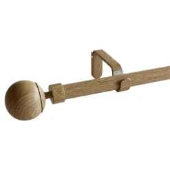 Kit de tringle à rideau extensible simple embout boule Syros effet chêne 120/210cm Ø16/19mm GoodHome