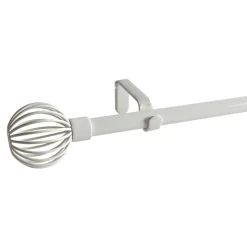 Kit de tringle à rideau extensible simple embout cage Anafi métal blanc 200/330cm Ø16/19mm GoodHome