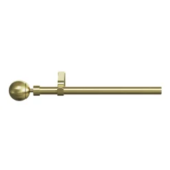 Kit de tringle à rideau extensible simple embout boule Elasa effet laiton doré 200/330cm Ø16/19mm GoodHome
