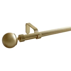 Kit de tringle à rideau extensible simple embout boule Elasa effet laiton doré 200/330cm Ø16/19mm GoodHome