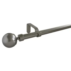 Kit de tringle à rideau extensible double embout boule Athens GoodHome 200/330 cm Ø19mm gris