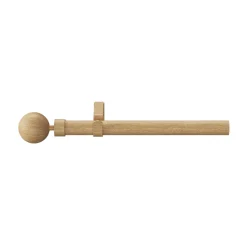 Kit de tringle à rideau extensible simple embout boule Syros effet chêne 120/210cm Ø25/28mm GoodHome