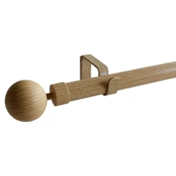 Kit de tringle à rideau extensible simple embout boule Syros effet chêne 120/210cm Ø25/28mm GoodHome