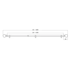 Kit de tringle à rideau extensible simple embout boule Syros effet chêne 120/210cm Ø25/28mm GoodHome
