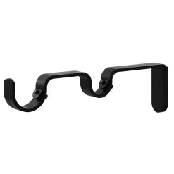 Kit de tringle à rideau extensible double embout boule Araxos métal noir 120/210 cm Ø25/28mm GoodHome