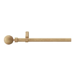 Kit de tringle à rideau extensible simple embout boule Syros effet chêne 200/330cm Ø16/19mm GoodHome